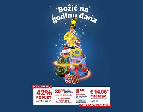 B:YOU 80 - 42% popust na mesečnu pretplatu